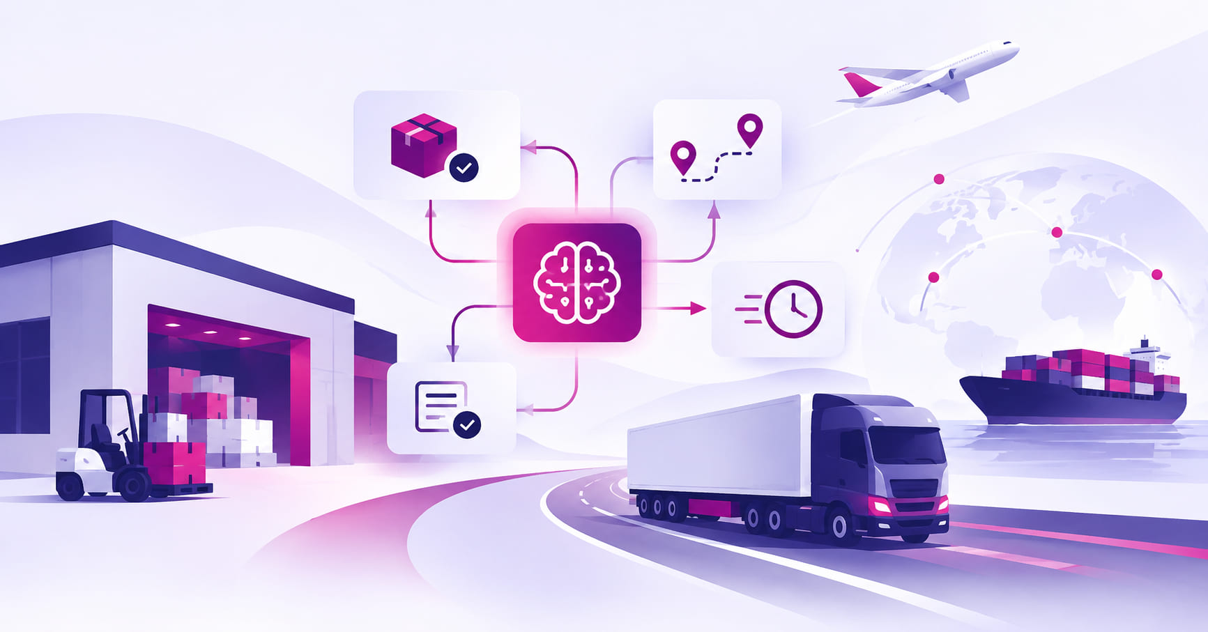 agentic AI managing logistics and moving operations, including scheduling, dispatch, and exception handling workflows