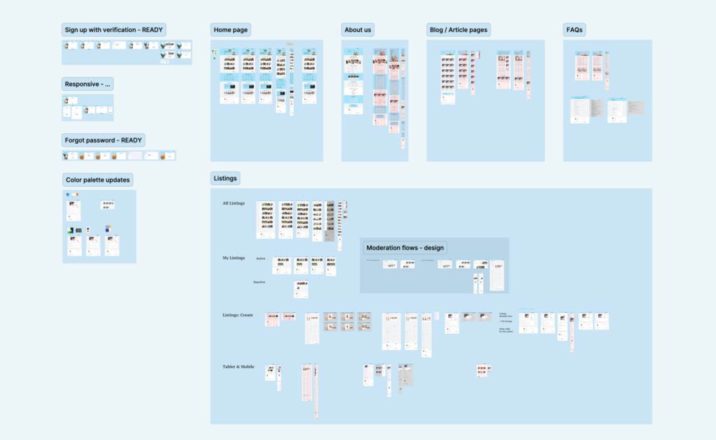 Pet4Me UI kit and interface screens