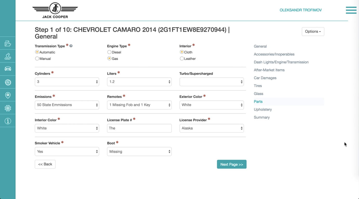 Vehicle Inspection software